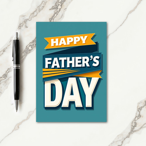 Vibrant Fathers Day Type Card