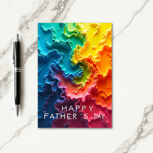 Vibrant Fathers Day Waves Card