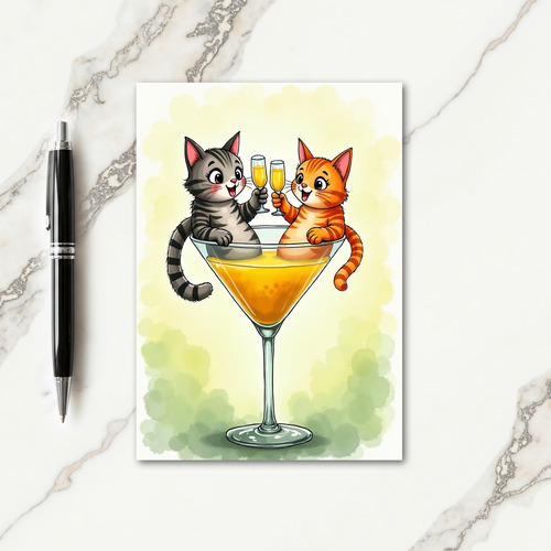 Vibrant Felines Birthday Card