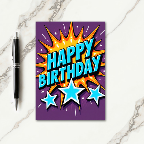 Vibrant Festive Birthday Card