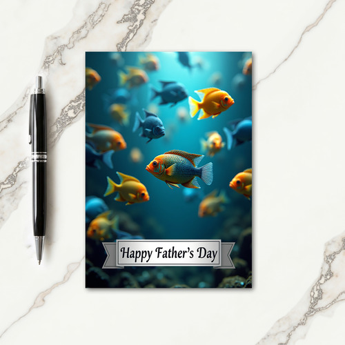 Vibrant Fish Fathers Day Card