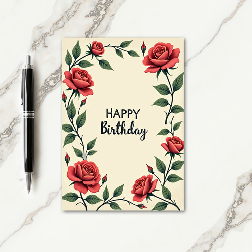 Vibrant Floral Frame Birthday Card