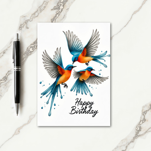 Vibrant Flying Birds Card