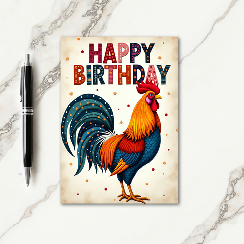 Vibrant Fowl Birthday Card