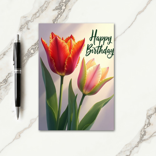 Vibrant Fringed Birthday Card