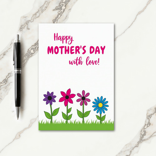 Vibrant Fuchsia Mothers Day Card