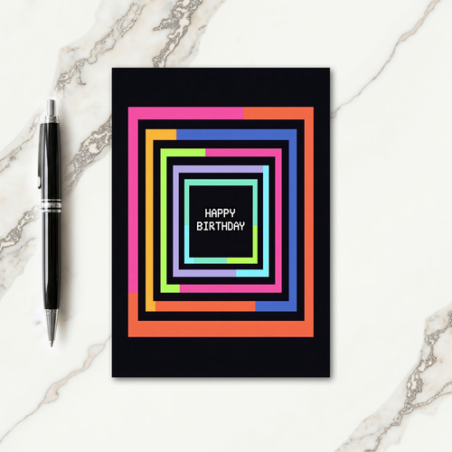 Vibrant Geometric Birthday Card