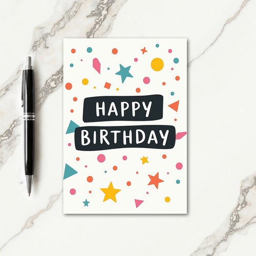 Vibrant Geometry Birthday Card