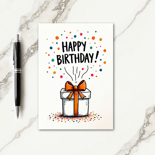 Vibrant Gift Birthday Card
