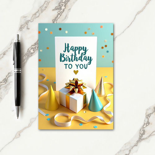 Vibrant Gift Bow Birthday Card