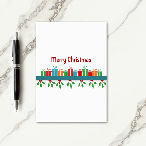 Vibrant Gift Boxes Christmas Card