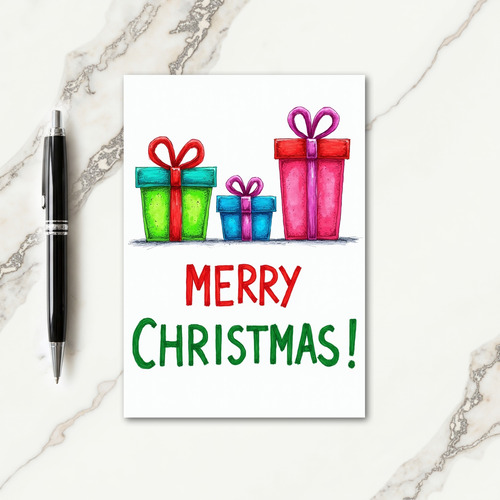Vibrant Gift Trio Christmas Card
