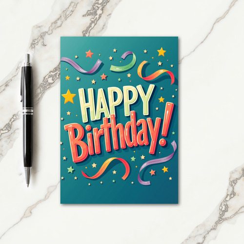 Vibrant Glossy Birthday Card