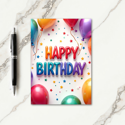 Vibrant Glossy Letters Card