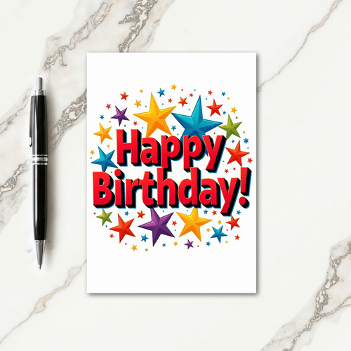 Vibrant Glossy Stars Card