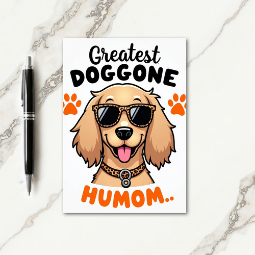 Vibrant Golden Dog Card