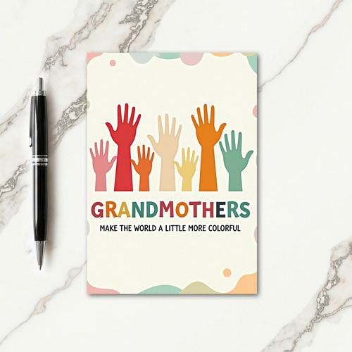 Vibrant Grandmothers Hands Card