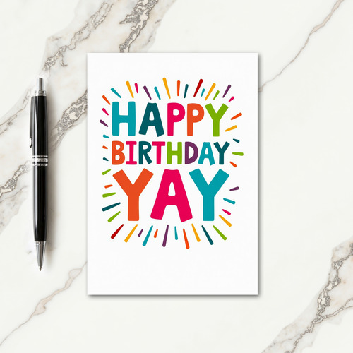 Vibrant Hand Drawn Birthday Card