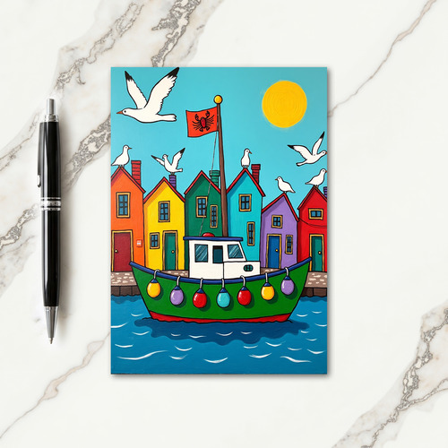 Vibrant Harbor Birthday Card