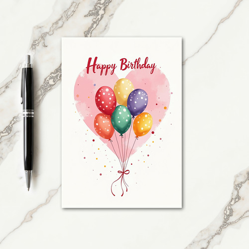 Vibrant Heart Balloons Card