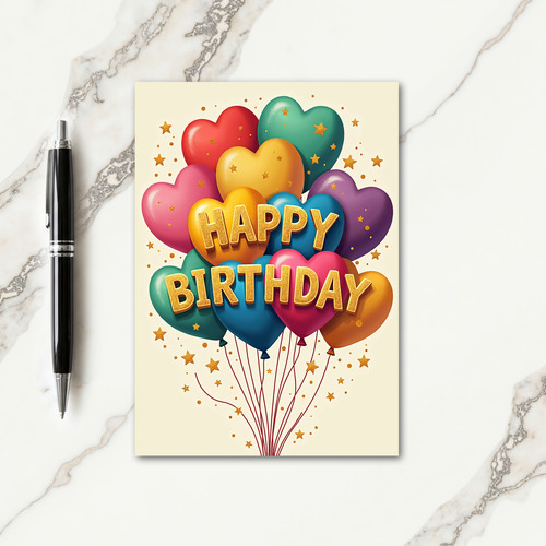 Vibrant Heart Birthday Card