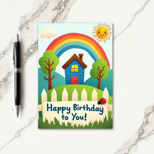 Vibrant Hillside Birthday Card