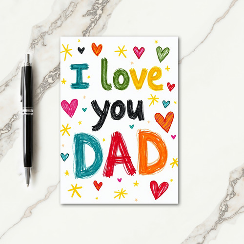 Vibrant I Love You Dad Card