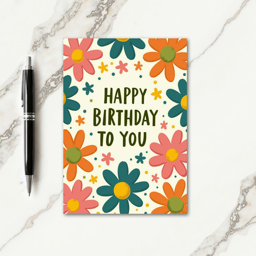 Vibrant Illustration Birthday Card