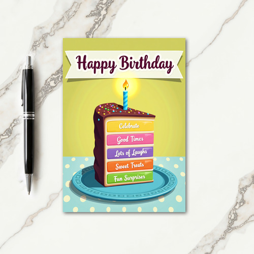 Vibrant Layered Cake Card