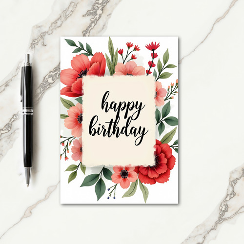 Vibrant Leafy Birthday Card