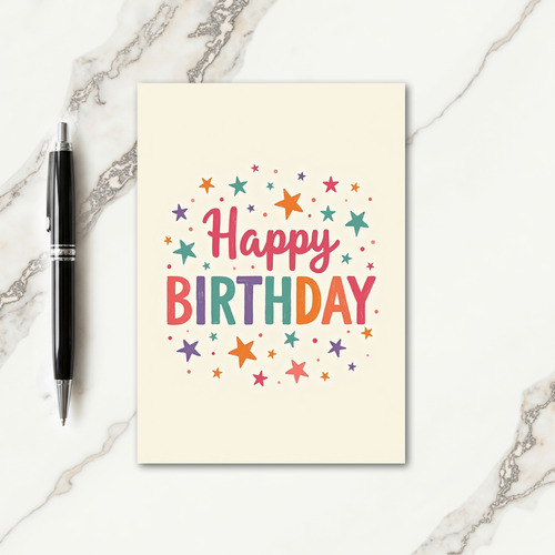 Vibrant Letter Birthday Card