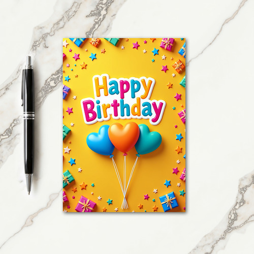 Vibrant Lettering Birthday Card