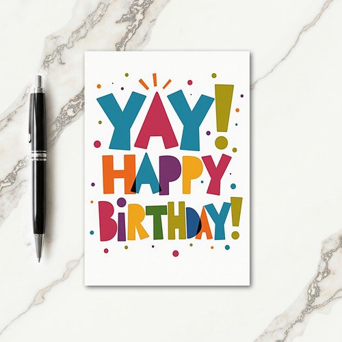 Vibrant Letters Birthday Card