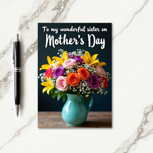 Vibrant Lilies Mothers Day Card