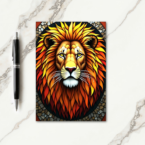 Vibrant Lion Fathers Day Card