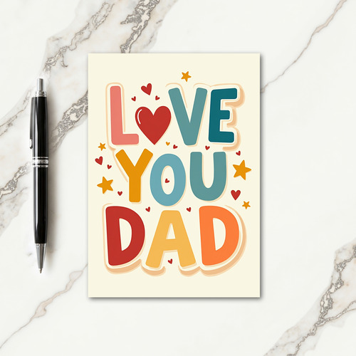 Vibrant Love You Dad Stars Card