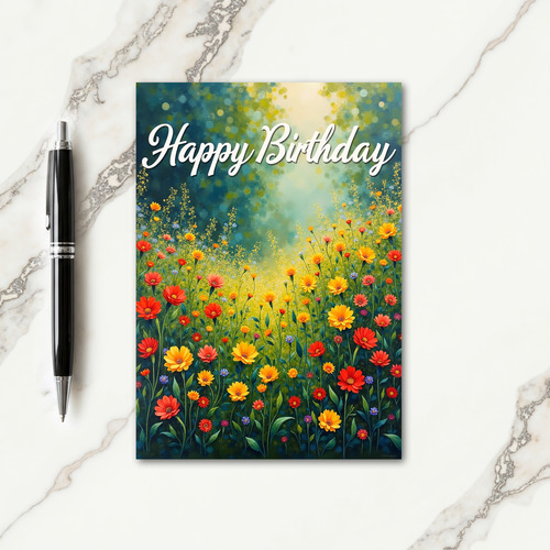 Vibrant Meadow Birthday Card