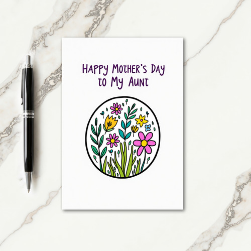 Vibrant Mothers Day Aunt Card
