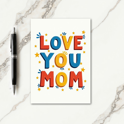 Vibrant Mothers Day Block Letter Card