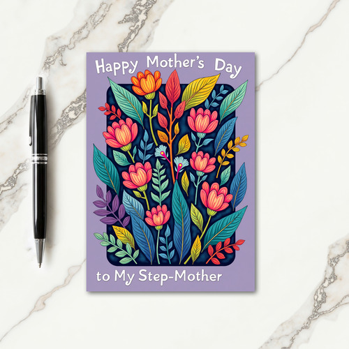 Vibrant Mothers Day Leaf Card