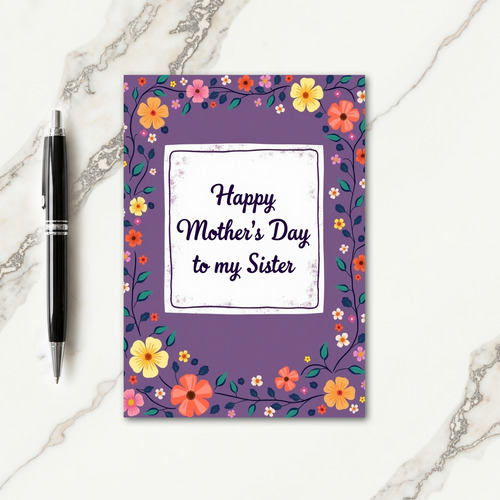 Vibrant Mothers Day Sister Card