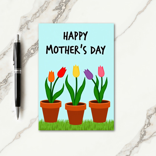 Vibrant Mothers Day Tulip Card