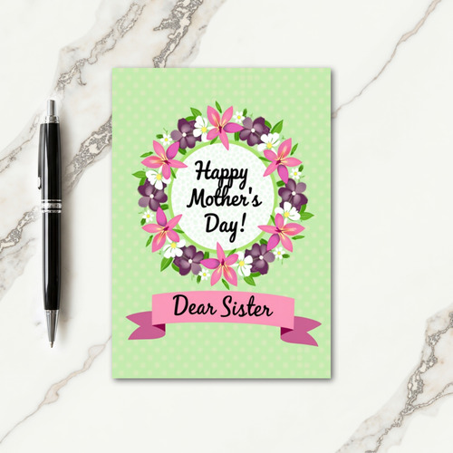 Vibrant Mothers Day Wreath Card