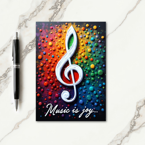 Vibrant Music Note Birthday Card