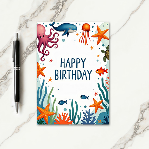 Vibrant Ocean Birthday Card