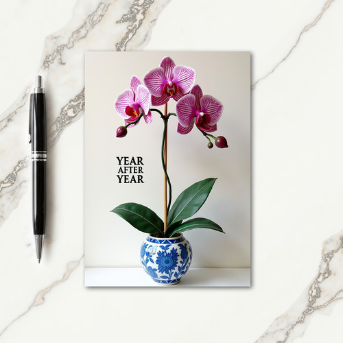 Vibrant Orchid Birthday Card