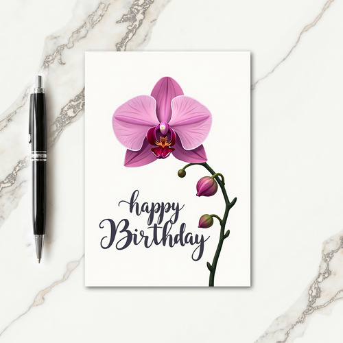 Vibrant Orchid Petal Card
