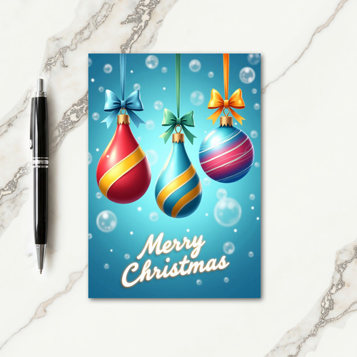 Vibrant Ornaments Christmas Card
