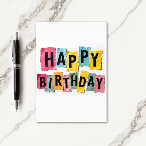 Vibrant Paper Birthday Card