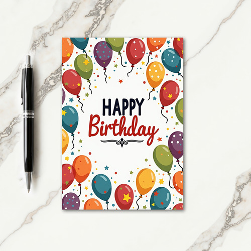 Vibrant Party Balloons Card